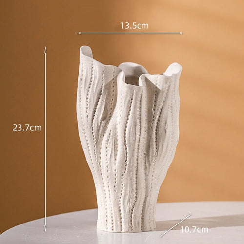 ceramic vase abstract craft for floral decoration