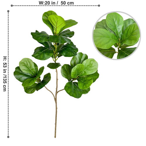 Artificial ficus branches with large leaves for indoor and outdoor decoration - vue 11 sur 14