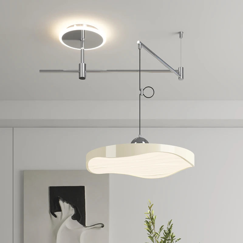 Adjustable modern LED pendant chandelier for dining room, office, bedroom - vue 4 sur 11