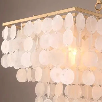 2024 Modern simple living room Scandinavian shell dining room romantic light luxury checkroom B&amp;B rectangular suction chandelier - vue 5 sur 7