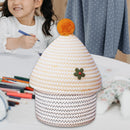 handwoven cotton basket for decorative storage