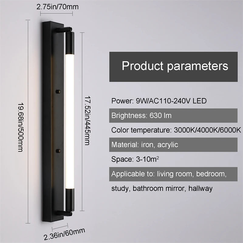 Modern cylindrical LED wall light for home decoration