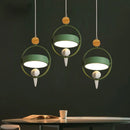 Modern wooden pendant with decorative LED indoor lighting