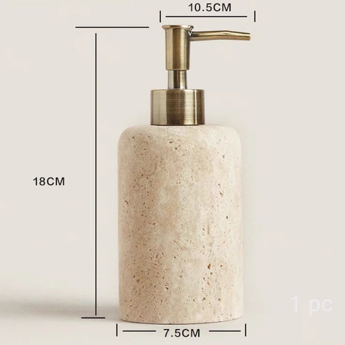 marble bathroom kit with gel holder and dispenser - vue 7 sur 8