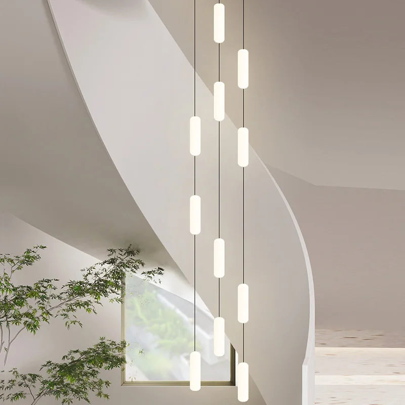 Nordic LED chandelier for staircase, duplex and penthouse villa - vue 5 sur 21
