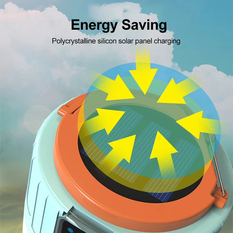 lampe de camping solaire led étanche rechargeable pour activités en extérieur - vue 5 sur 9
