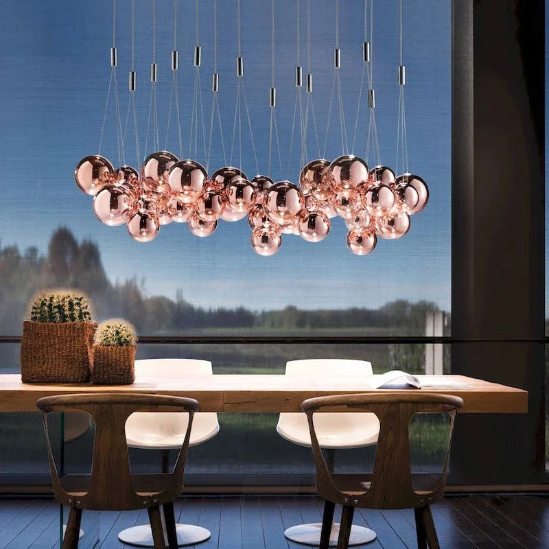 Nordic glass LED chandelier for interior decoration - vue 4 sur 12