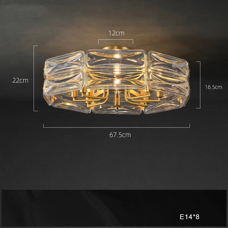 Modern luxury nordic copper LED surface mounted chandelier
