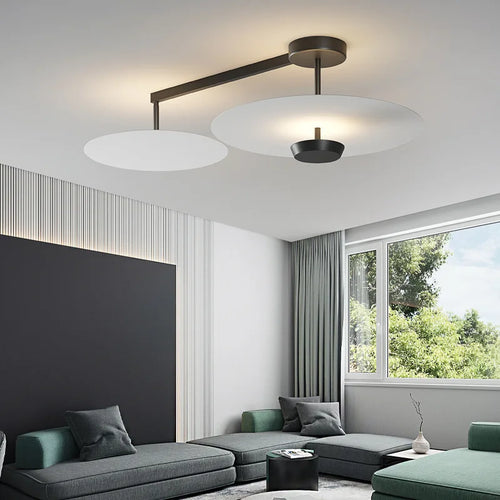 Round chandelier with remote control dimming for art decor living room - vue 4 sur 14