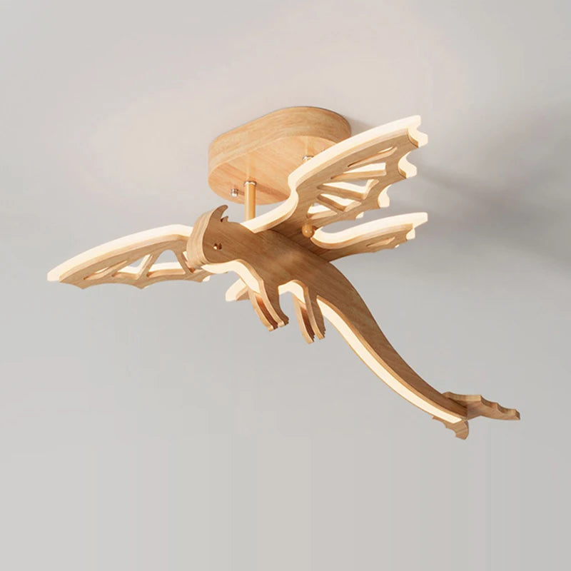 Nordic style natural dragon LED ceiling light for children