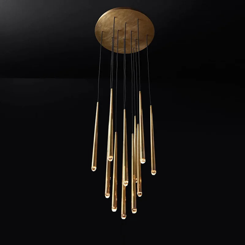 Nordic retro chandelier pendant light for villa, staircase, foyer or bar - vue 3 sur 20
