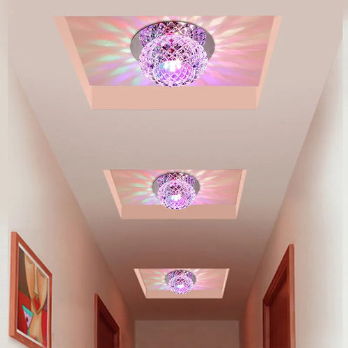 Modern crystal LED ceiling light for stylish interiors - vue 4 sur 10