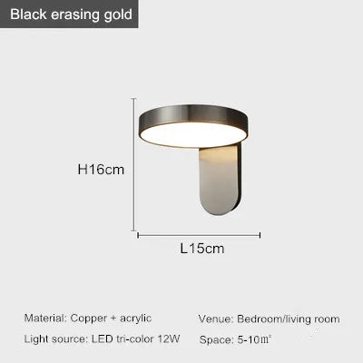 Modern minimalist copper wall light - vue 9 sur 8