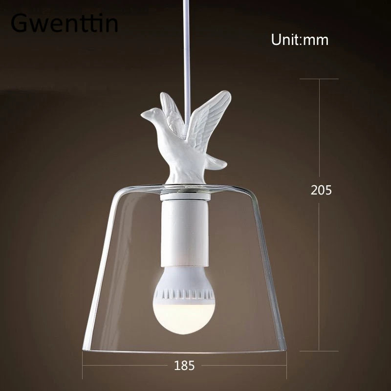 Modern decorative glass chandelier duck bird style