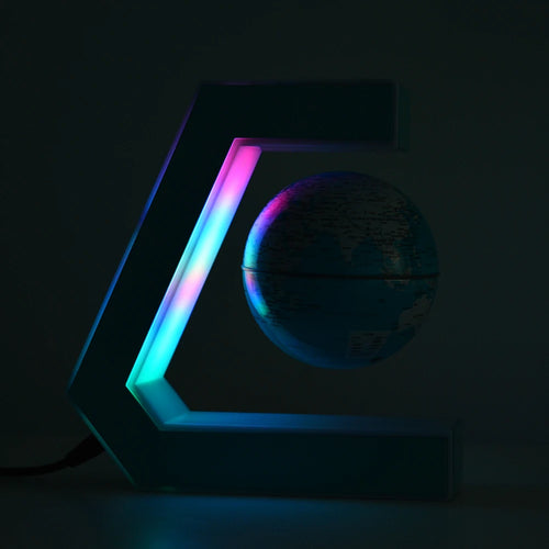 Magnetic Levitating Globe Frame with LED Light Cool Tech Decor Birthday Christmas Gift for Men Boys Boyfriend,Office Desk Gadget - vue 3 sur 7