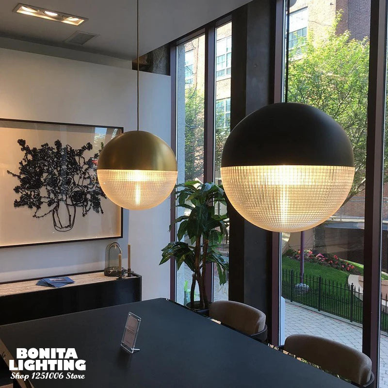 Nordic chequered glass pendant light for modern decor