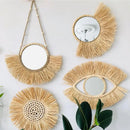hanging mirror in acrylic straw design and practical