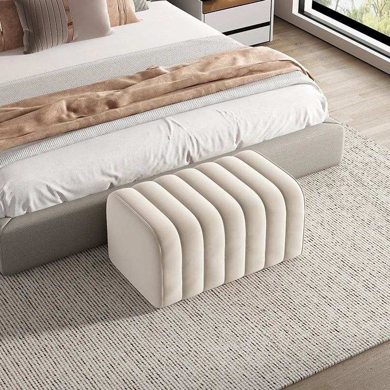 Nordic velvet bench soft and elegant footrest - vue 7 sur 14