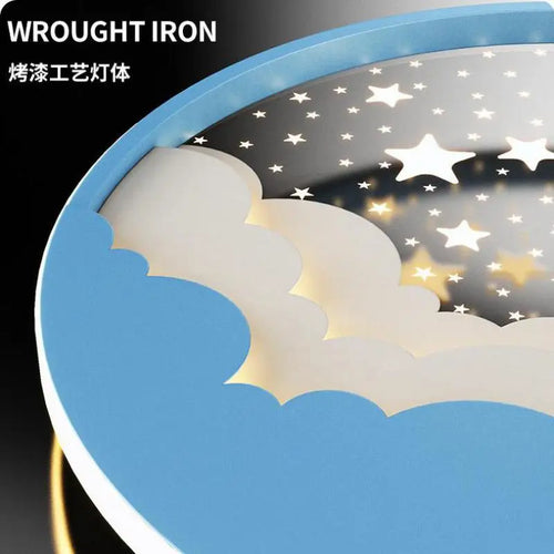 modern star moon led ceiling light for decoration and reading - vue 10 sur 12
