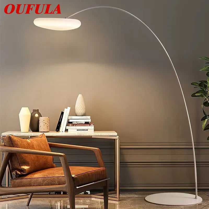 Oufula modern nordic cloud LED floor lamp for living room beside sofa