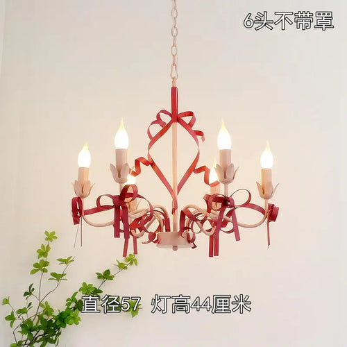 Cute children's chandelier with decorative bow pendant lighting - vue 8 sur 14