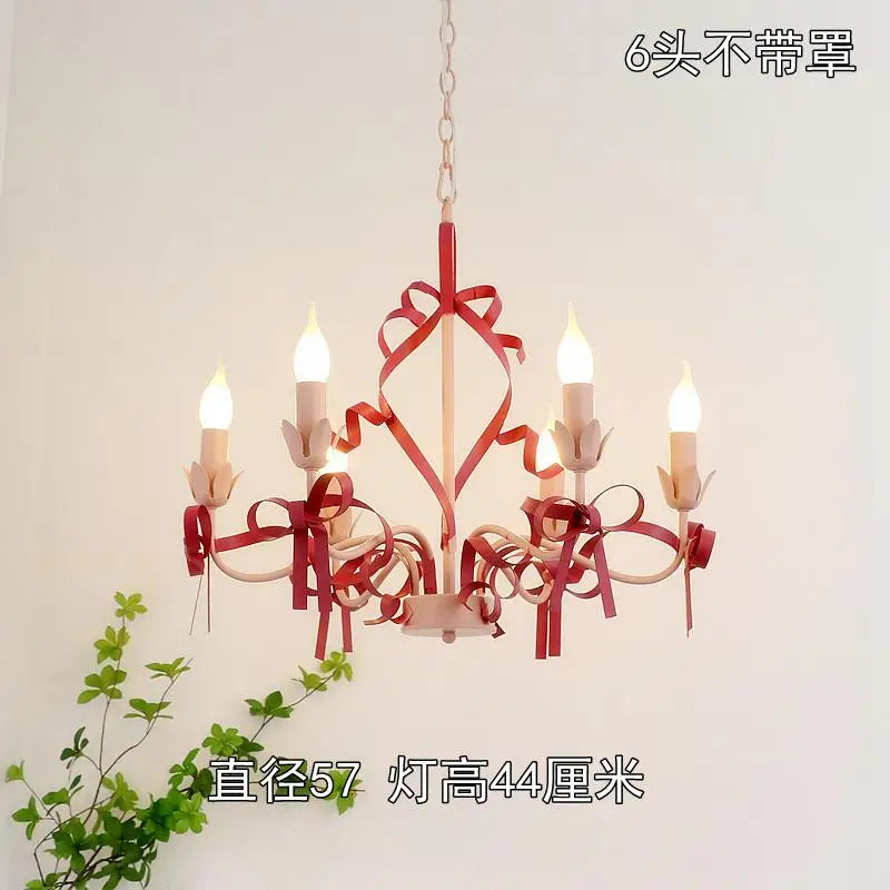 Cute children's chandelier with decorative bow pendant lighting - vue 7 sur 14