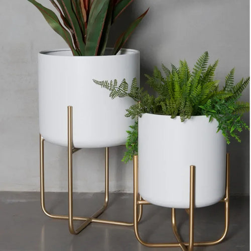 removable and freestanding gold flower stand for elegant plants - vue 4 sur 12