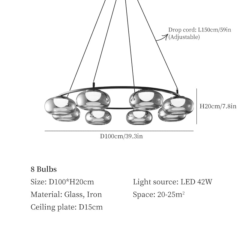 Luxury glass pendant light for modern decor