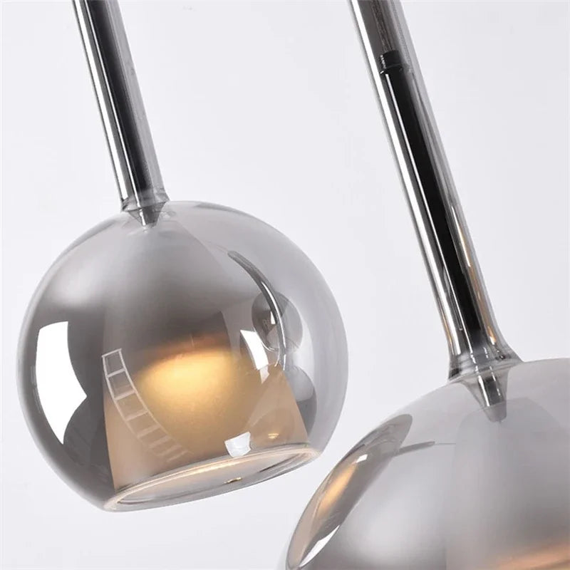 Modern glass LED pendant light for indoor restaurant - vue 6 sur 10