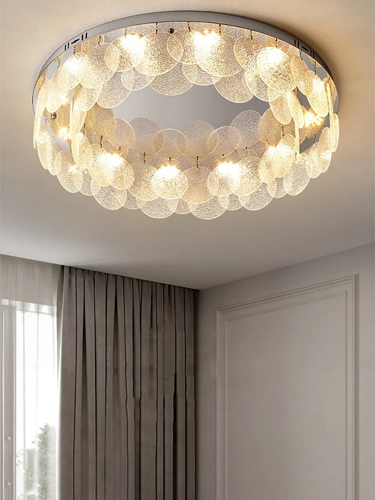 Modern chrome glass ceiling light chandelier decoration 2024