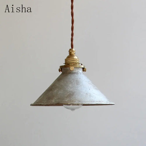 Retro brass pendant light in American country style for interior decor - vue 2 sur 9