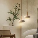 Modern LED stone and wood pendant light Japanese bedside