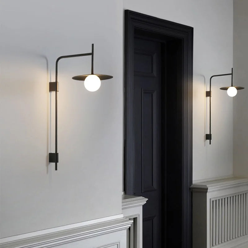 Modern LED wall light with adjustable arm for indoor use