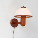 Wooden wall light with modern acrylic shade