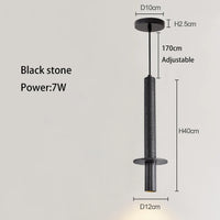 Modern nordic LED pendant lamp for bedside with long line yellow and black stone