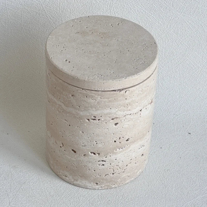 wabi-sabi marble container with lid and storage box