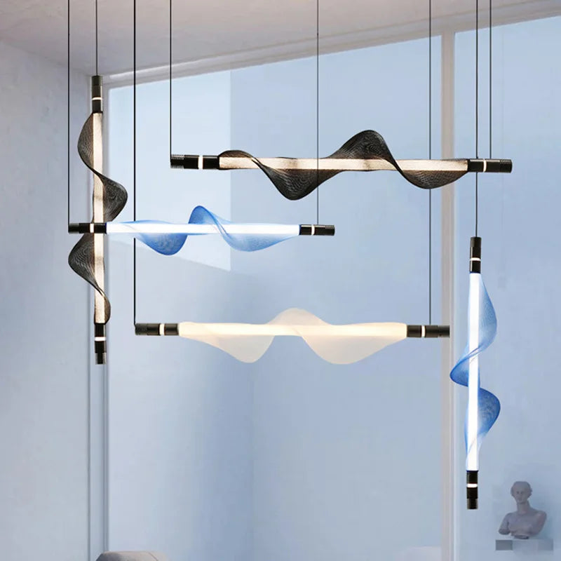 Contemporary LED acrylic designer chandelier modern lighting 2024 - vue 3 sur 18