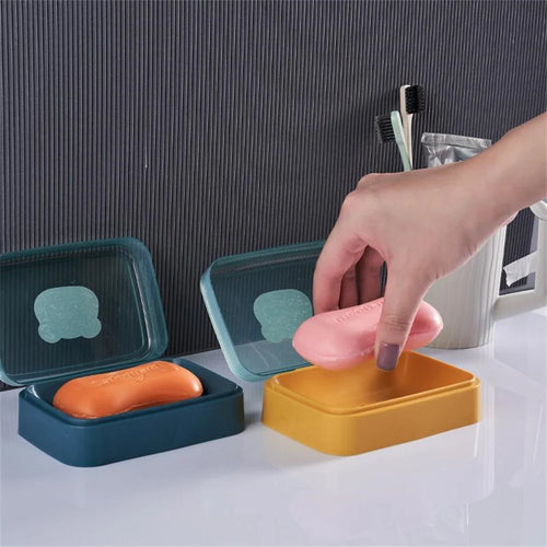 soap dish with lid for dry soap and travel - vue 4 sur 7