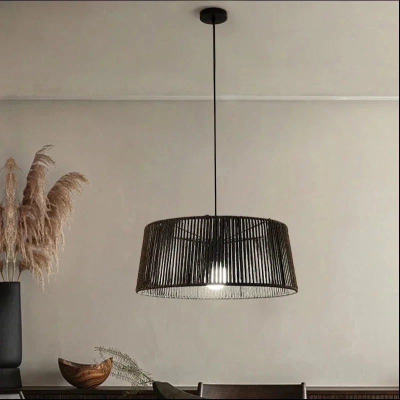 Creative modern art deco rope pendant light for interiors