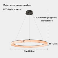 Genuine marble LED pendant light