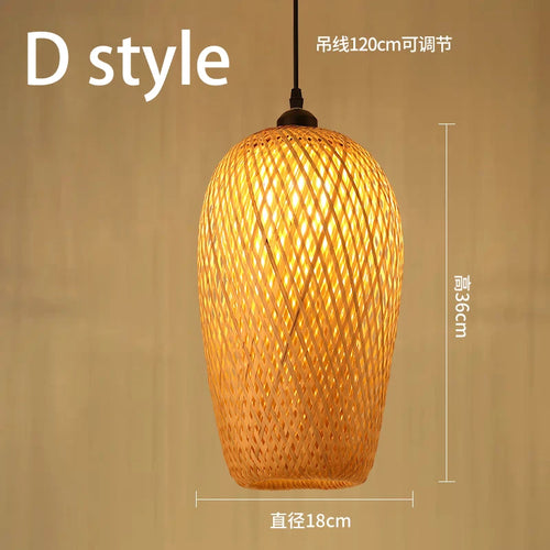 Handmade Chinese style bamboo chandelier with vintage pastoral weaving