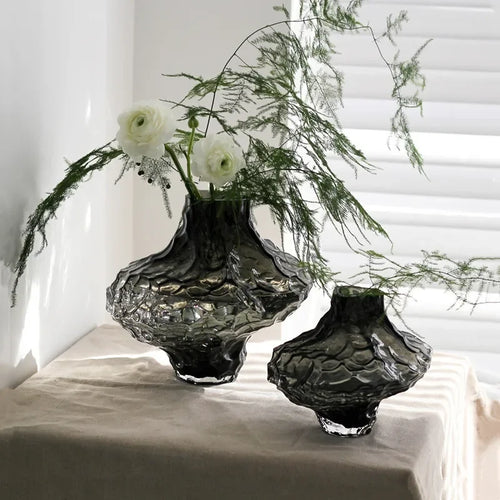 glass vase with decorative stones for flowers and terrarium - vue 2 sur 10