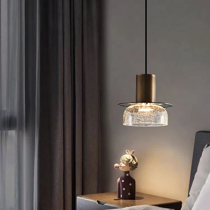 Adjustable creative glass pendant light for indoor lighting - vue 4 sur 12