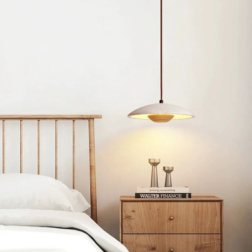 Nordic retro travertine wabi-sabi style LED pendant light - vue 6 sur 7