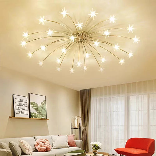 Modern Nordic creative LED ceiling light with starry sky effect for home decoration - vue 2 sur 18