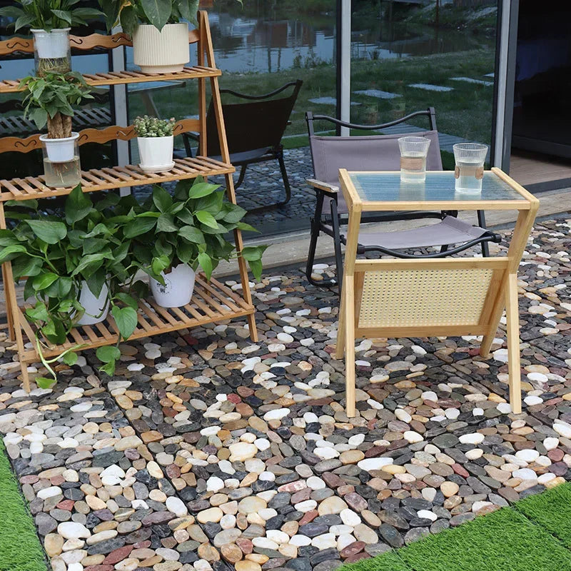 Decorative outdoor interlocking waterproof stone floor tiles