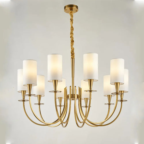 Nordic American country style copper chandelier for lighting - vue 2 sur 12