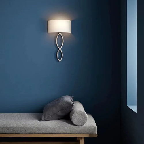 Modern fabric wall light for indoor decorative lighting - vue 3 sur 9