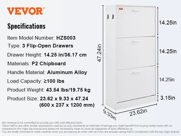 shoe cabinet with drop-down drawers for self-contained storage - vue 9 sur 10