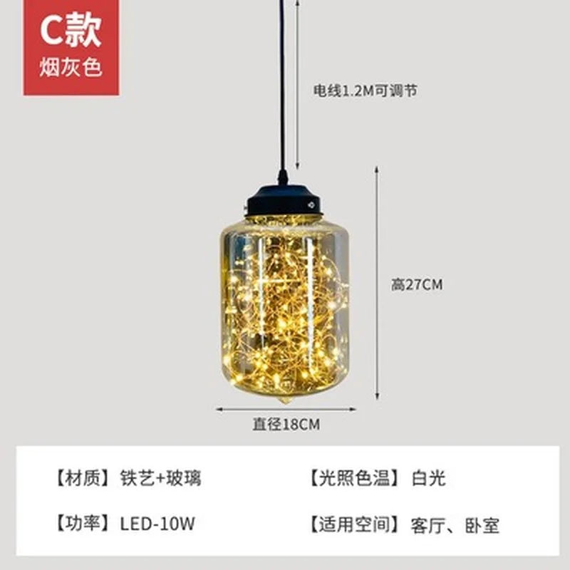 Nordic glass star chandelier for modern decor - vue 13 sur 24